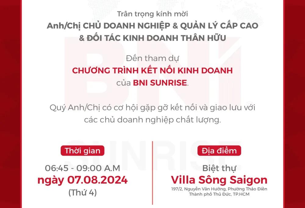 Thư mời Kết nối kinh doanh ngày 07.08.2024