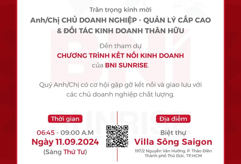 Thư mời Kết nối kinh doanh ngày 11.09.2024